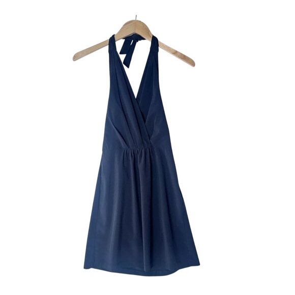 Athleta Womens Halter Dress 964422-00 Size 12 Black Stretchy Casual Summer - Picture 1 of 8